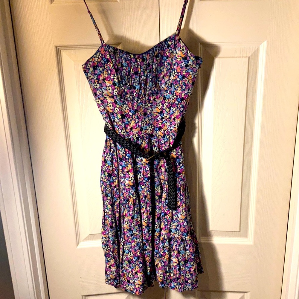 Cute floral tiered dress with belt